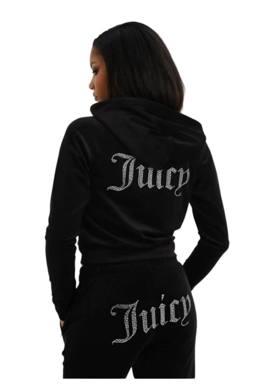 GIRLS STUDDED REPLICA JUICY PRINT  VELOUR TRACKSUIT