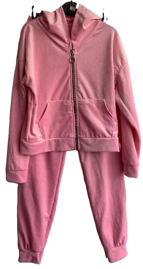 GIRLS STUDDED REPLICA JUICY PRINT  VELOUR TRACKSUIT