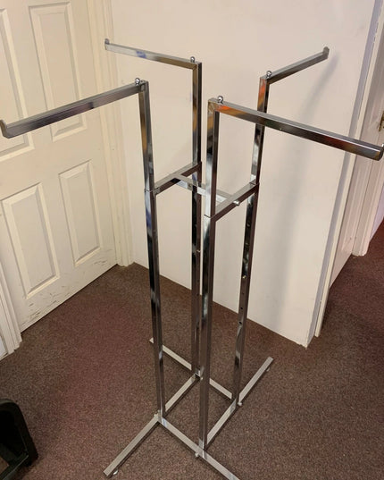 Four Arm Dress Clothes Rails Chrome