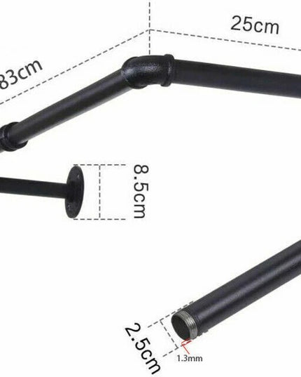 Industrial Pipe Clothing Rack Wall mounted Clothes Rail Hanging Display Rack UK