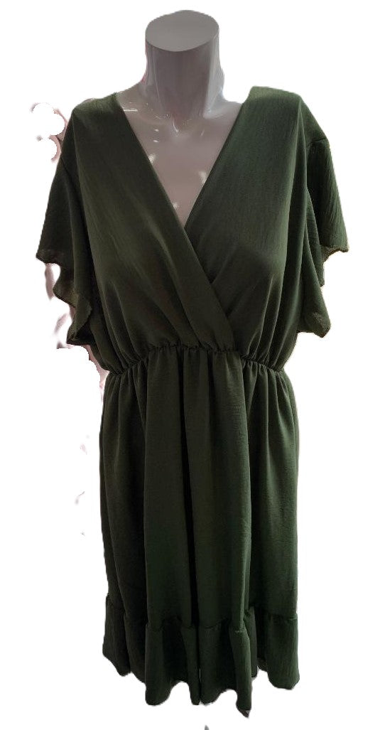 wrapover midi dress