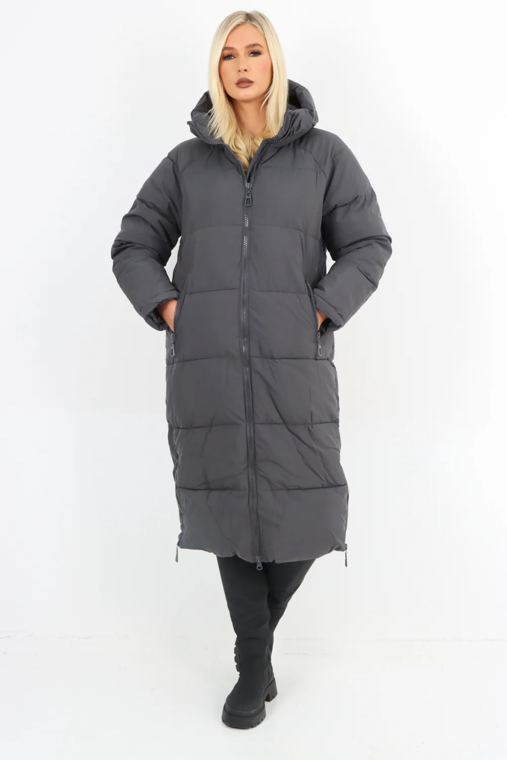 Italian Padded Hooded jacket Long length